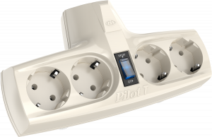 Pilot T Разветвитель , 4 розетки (евро с заземлением) ZIS