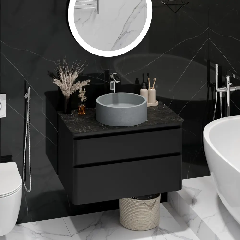 Раковина Round накладная 36x36 см цвет серый матовый Santreyd STLM-2085454 - Вид №4