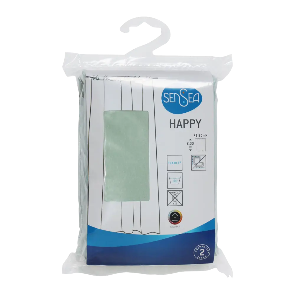 Штора для ванной Sensea Happy 180x200 см полиэстер цвет мятный STLM-2111889 - Вид №4