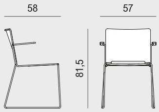 Viganò Пластиковый саночный стул с подлокотниками Daisy sun-id-1467498 - Вид №3