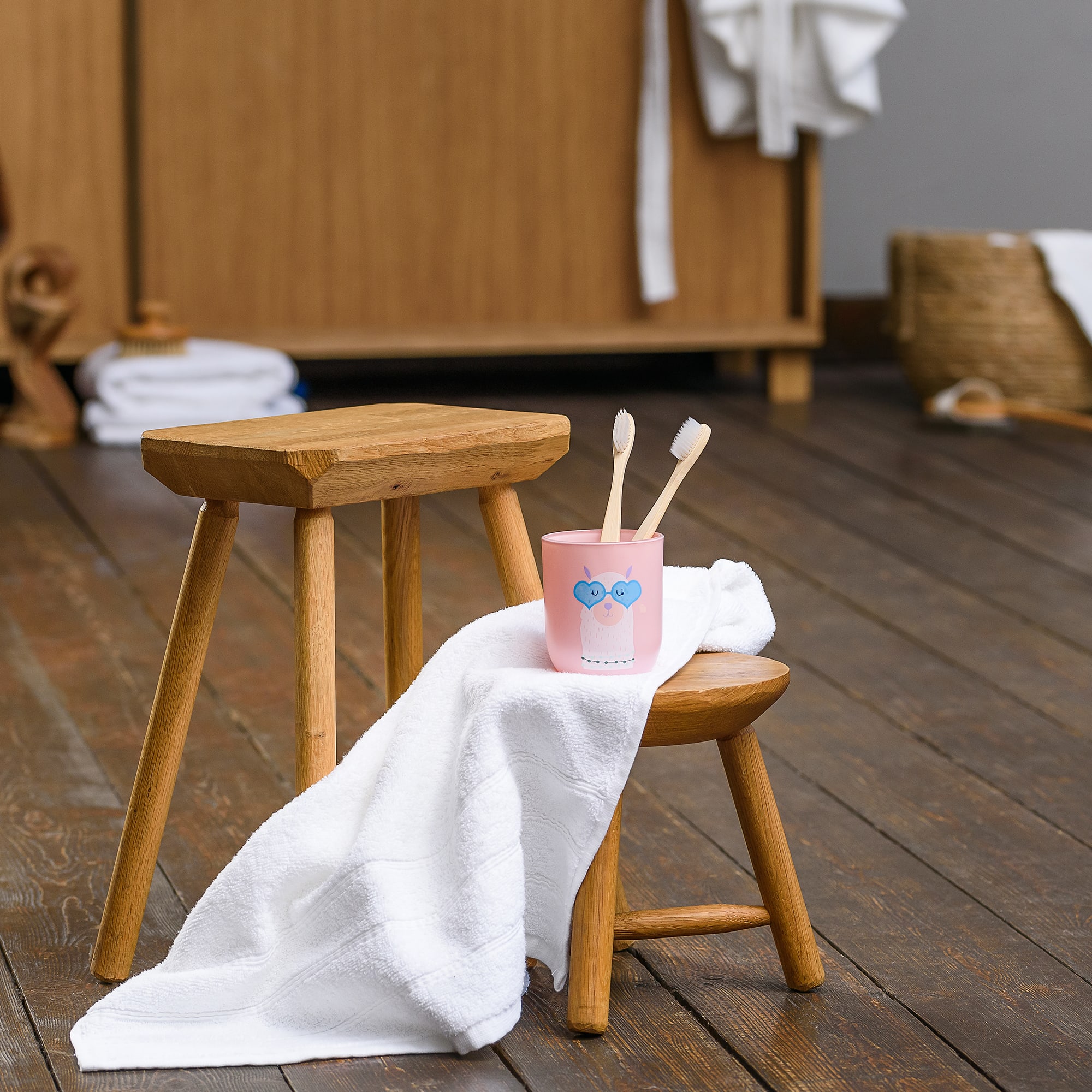 88109928 Стакан для зубных щеток стекло цвет розовый Lama Santreyd - Вид №3