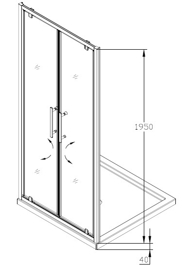 LD60-Y22 Душевая дверь в проем SSWW  - Вид №4