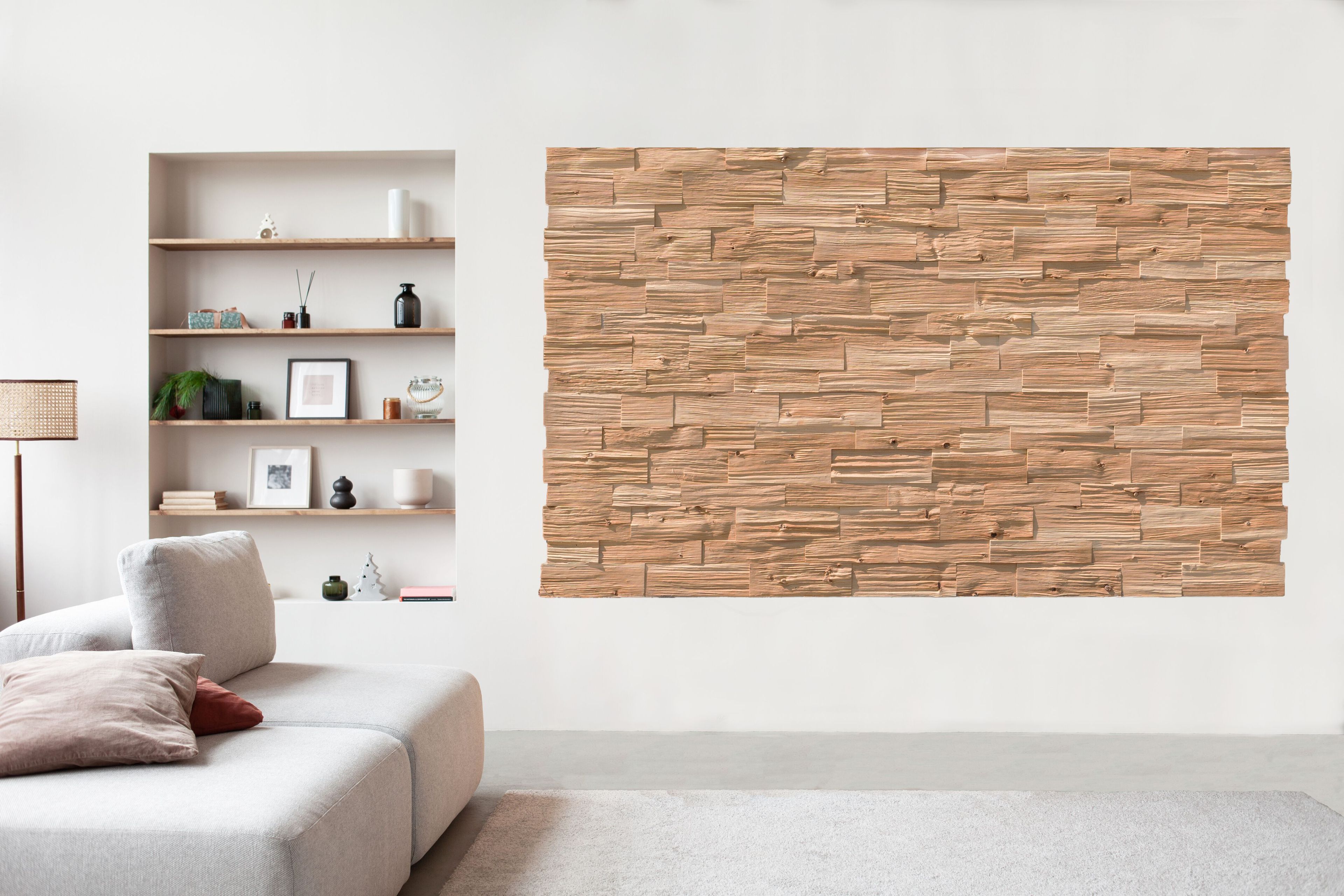 Светлая декоративная панель из Сырцовой черепицы cirmolo Mobart Ben Woodframe ARCH-00153067 - Вид №2