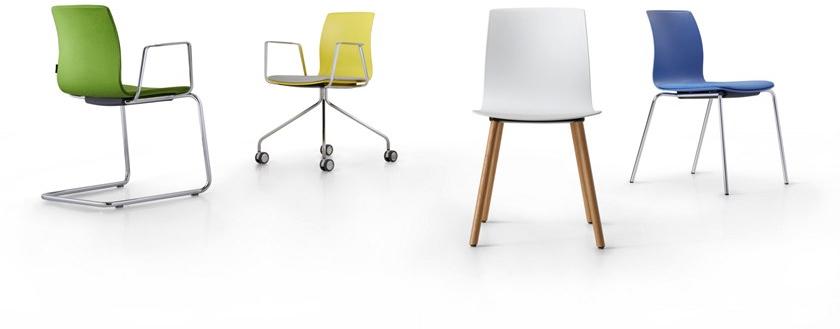 Dauphin Офисный стул пластиковый с колесами на жердочке Fiore Fi 7550 - Вид №1