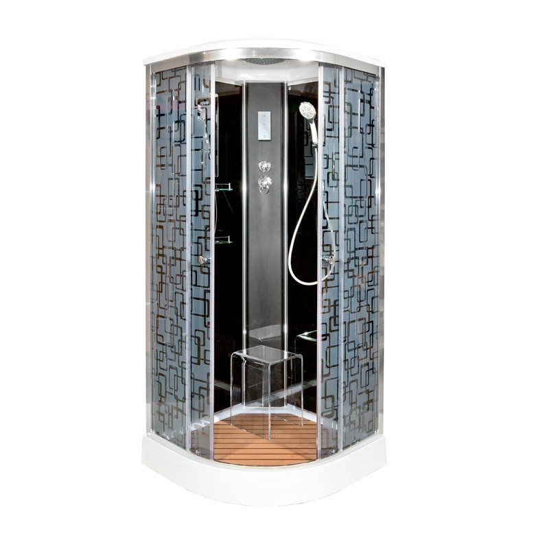 V150 Душевая кабина DETO Серия V BМ1590 с электрикой BLACK - Вид №2