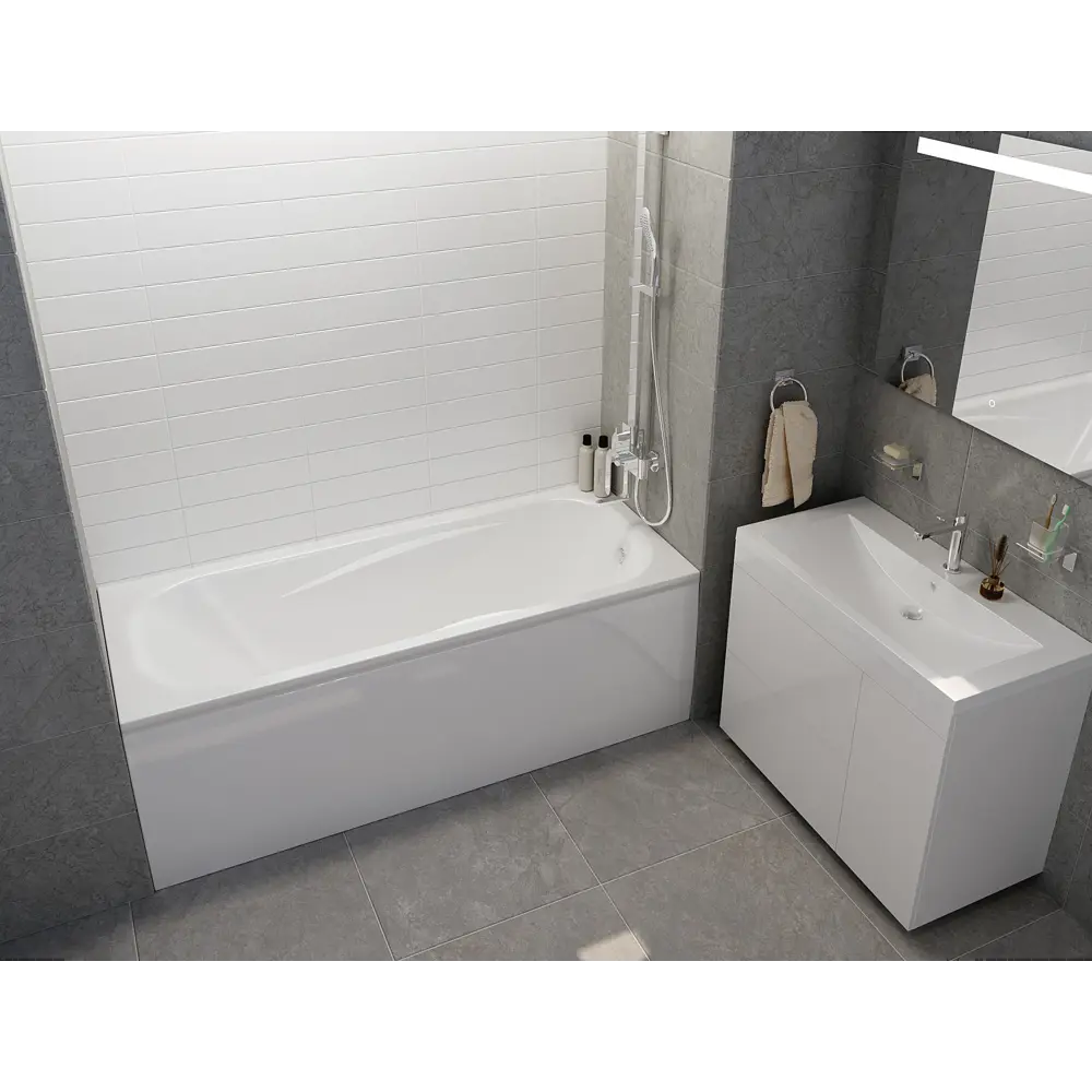 Ванна 100Acryl Luara акриловая 150x70 см ножки в комплекте STLM-2096050 - Вид №5