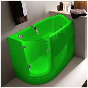 Ванна с гидромассажем GRUPPO TREESSE GEN-X V3317-DX зеленая угловая сидячая с дверью правосторонняя