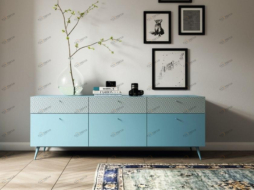 Barba design Буфет из лакированного дерева с ящиками Tiles 54.c1