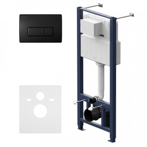 I012704.8038 инсталляция для подвесного унитаза с пневматич клавишей M пластик чёрн матовый AM.PM Pro