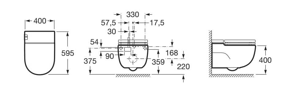 Фарфоровый подвесной туалет со встроенным сливным ящиком Roca Meridian ARCH-00057048 - Вид №3