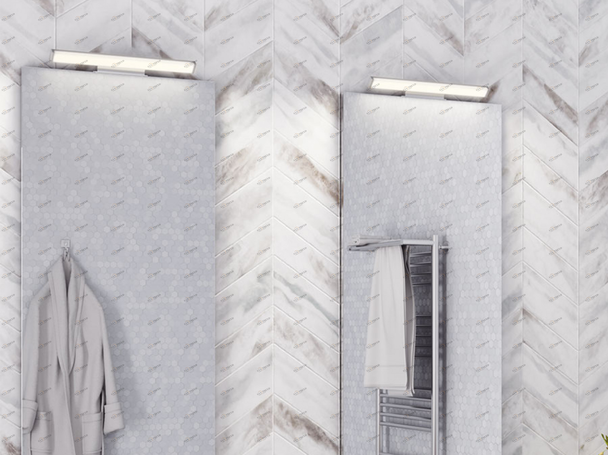 SPECCHI Прямоугольный точечный светильник для зеркала
Лампа для установки в верхней части зеркала.
Сертификация IP44 гарантирует защиту от водяных брызг и делает его пригодным для использования в ванной комнате. IBB1974 MX02