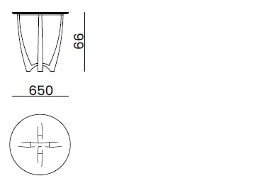 Высокий круглый мраморный журнальный столик Bizzotto Italia Symphony-Infinity ARCH-00104964 - Вид №4