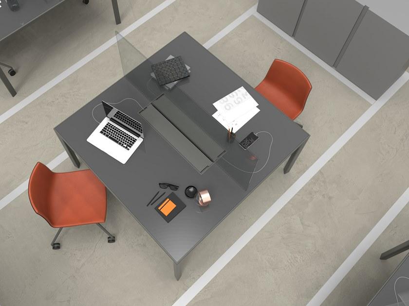 DOMUSOMNIA Опора для стеклянной перегородки с лотком для сбора кабеля Easyrack office sun-id-1509240 - Вид №3