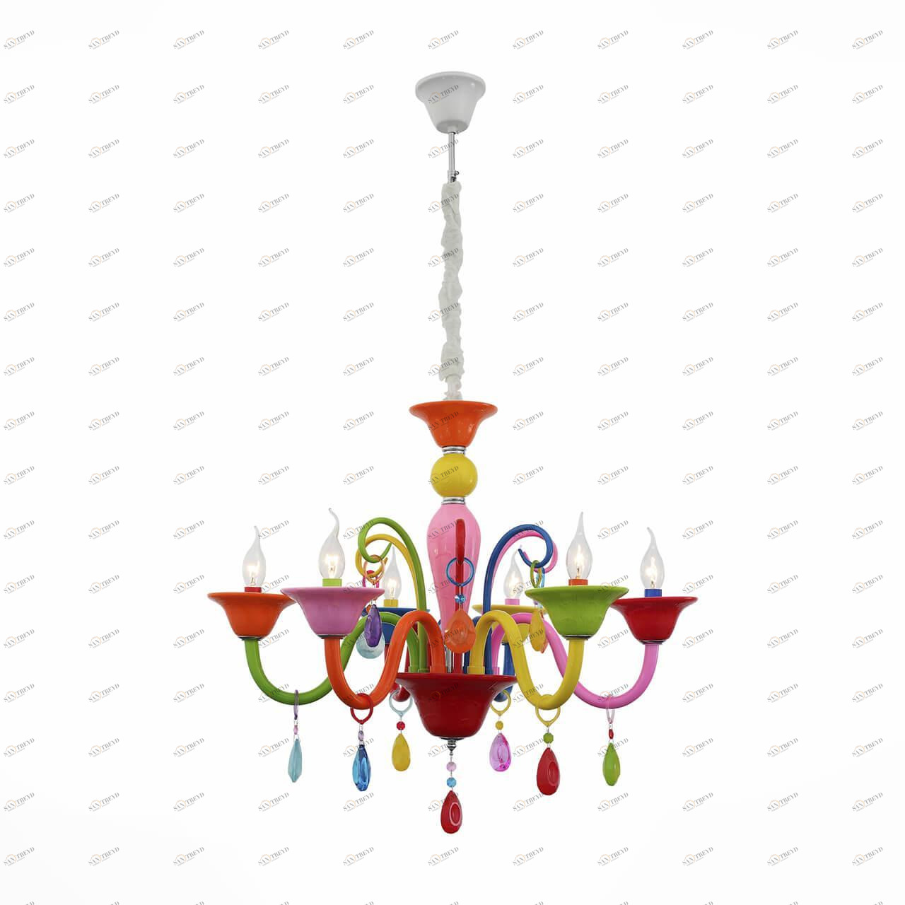 Детская подвесная люстра с подвесками Delizia ST LUCE DELIZIA 326472 Красный;желтый;зеленый 
