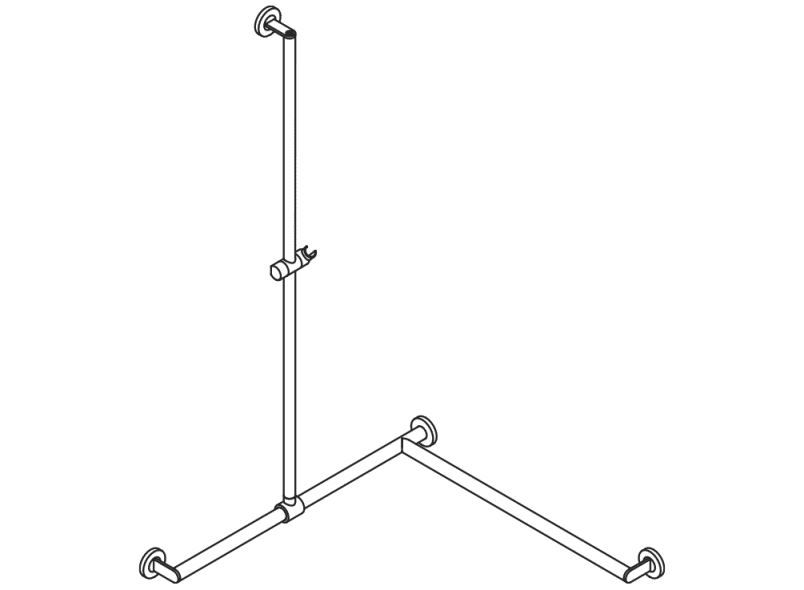 900.35.33060 Поручень для душа с выдвижным держателем для душа HEWI Greifen  - Вид №5