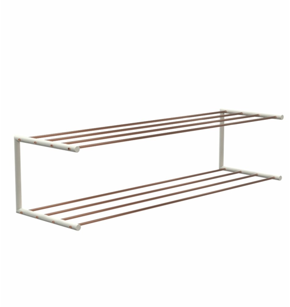 FROST Полка для обуви 2, 100cm » медь / белый Нержавеющая сталь Белый / медь N1929-1-CW 