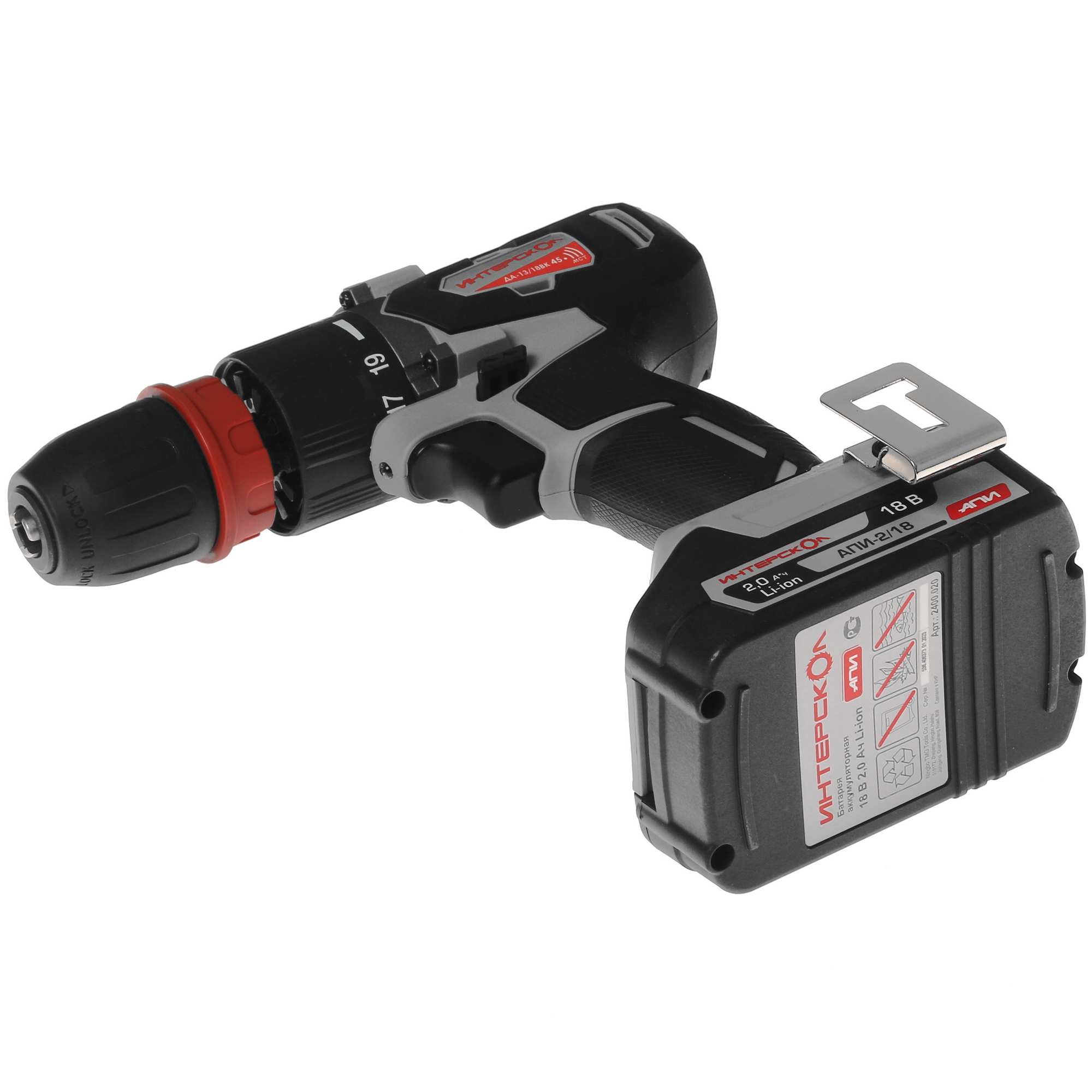 Дрель-шуруповерт Интерскол ДА-13/18ВК КОМБИ АПИ 18V 5085907 STDN-0020194 - Вид №5