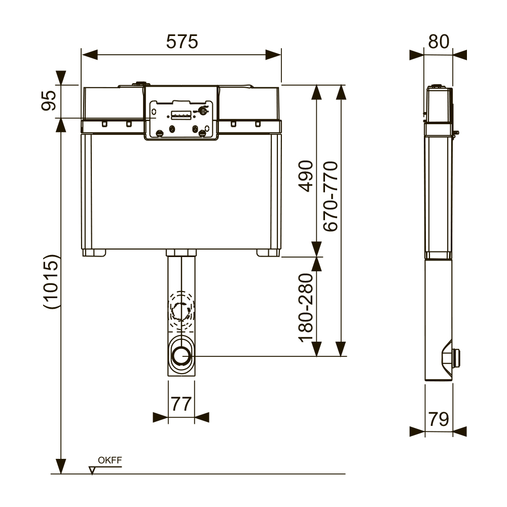 9370007 Модули для унитазов со сливным бачком Octa Tece  - Вид №1