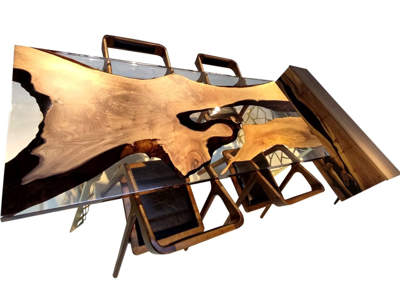 Прямоугольный стол из орехового дерева и смолы Legnor LEG2408805 ARCH-00043595 - Вид №1