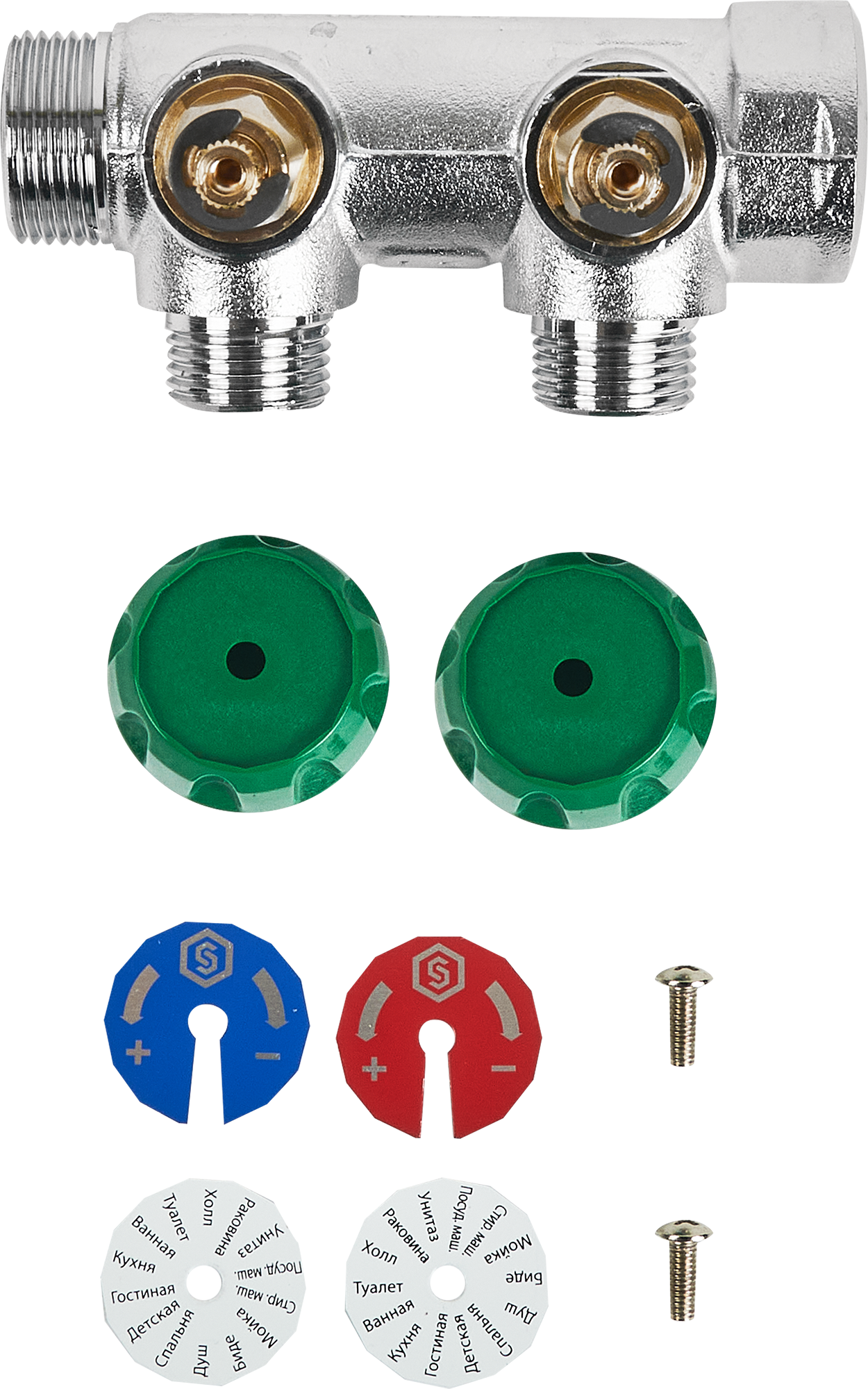 Коллектор регулирующий STOUT 3/4"x1/2" на 2 отвода для систем отопления 84868371 STLM-0056526 - Вид №3