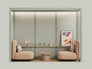 Алюминиевый и стеклянный офисный остров для кофе-брейка