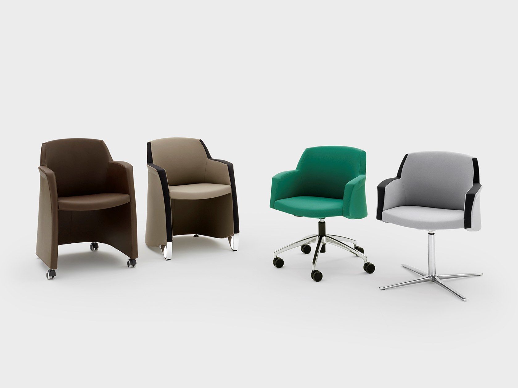 Кожаный стул с колесами с подлокотниками Viganò Miss Grace ARCH-00132843 - Вид №2