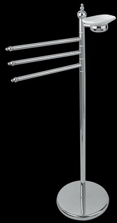 CA614 Стойка напольная с 3 полотенцедержателями и керамической мыльницей h 100 см. bagno&associati Complementi