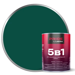 ЛАКРА Грунт-эмаль 5 в 1 против ржавчины, зеленый мох 0.8 л 89410844