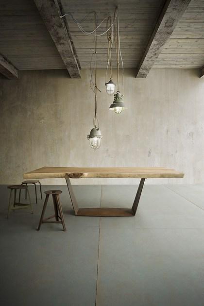 ELITE TO BE Стол со столешницей из массива дерева и металлическим основанием sun-id-1412243 - Вид №3