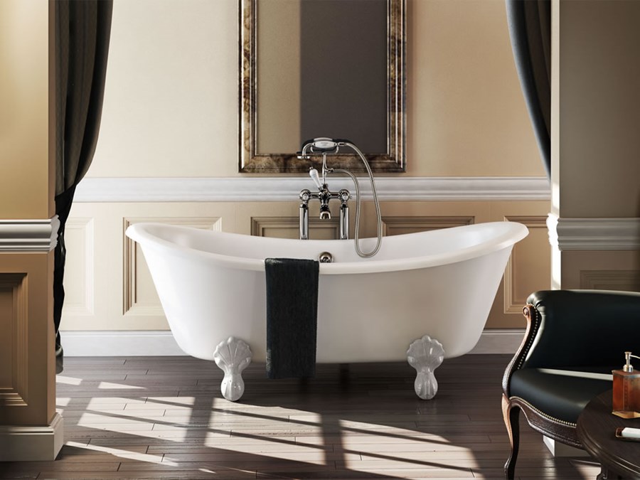 Burlington Двухсторонняя ванна Bateau с роскошными ножками с ножками Luxury Classic в черном цвете L3B T10F  - Вид №10