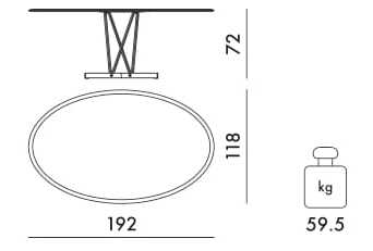 Овальный стол из стали и дерева со спицевым основанием Kartell VISCOUNT OF WOOD ARCH-00132013 - Вид №5