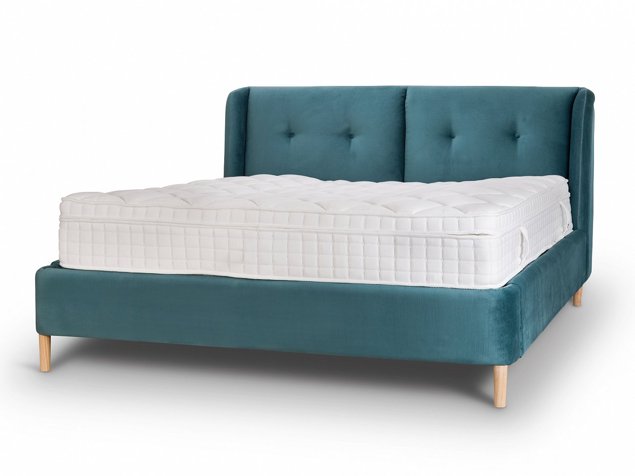 Кровать двуспальная 180х200 из велюра бирюзовая Brighton KELLY LOUNGE ДИЗАЙНЕРСКИЕ 045500 Зеленый  - Вид №2