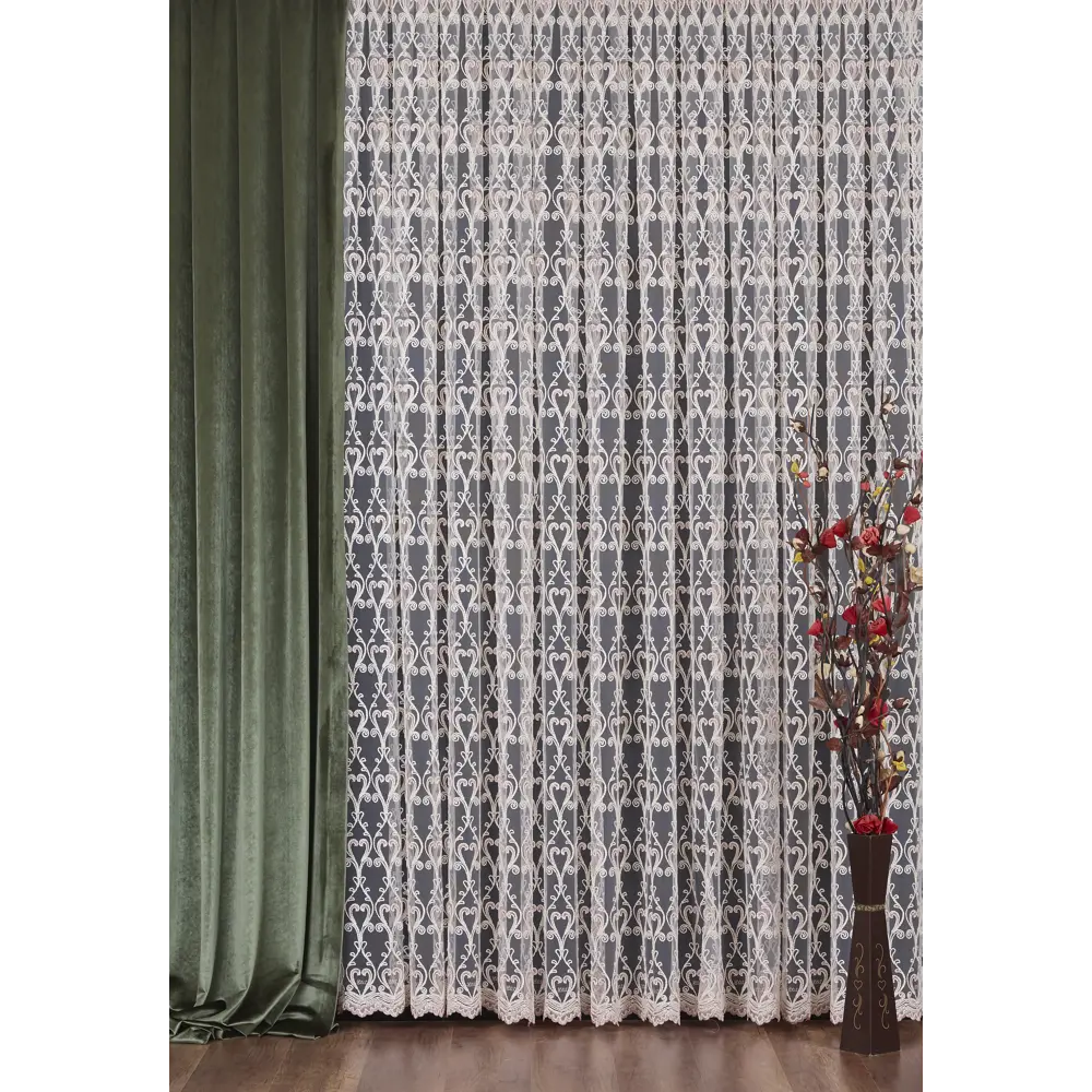 Тюль с вышивкой на сетке «Классика» 1 п/м 280 см цвет розовый ELIT HOME STLM-2160009 - Вид №1
