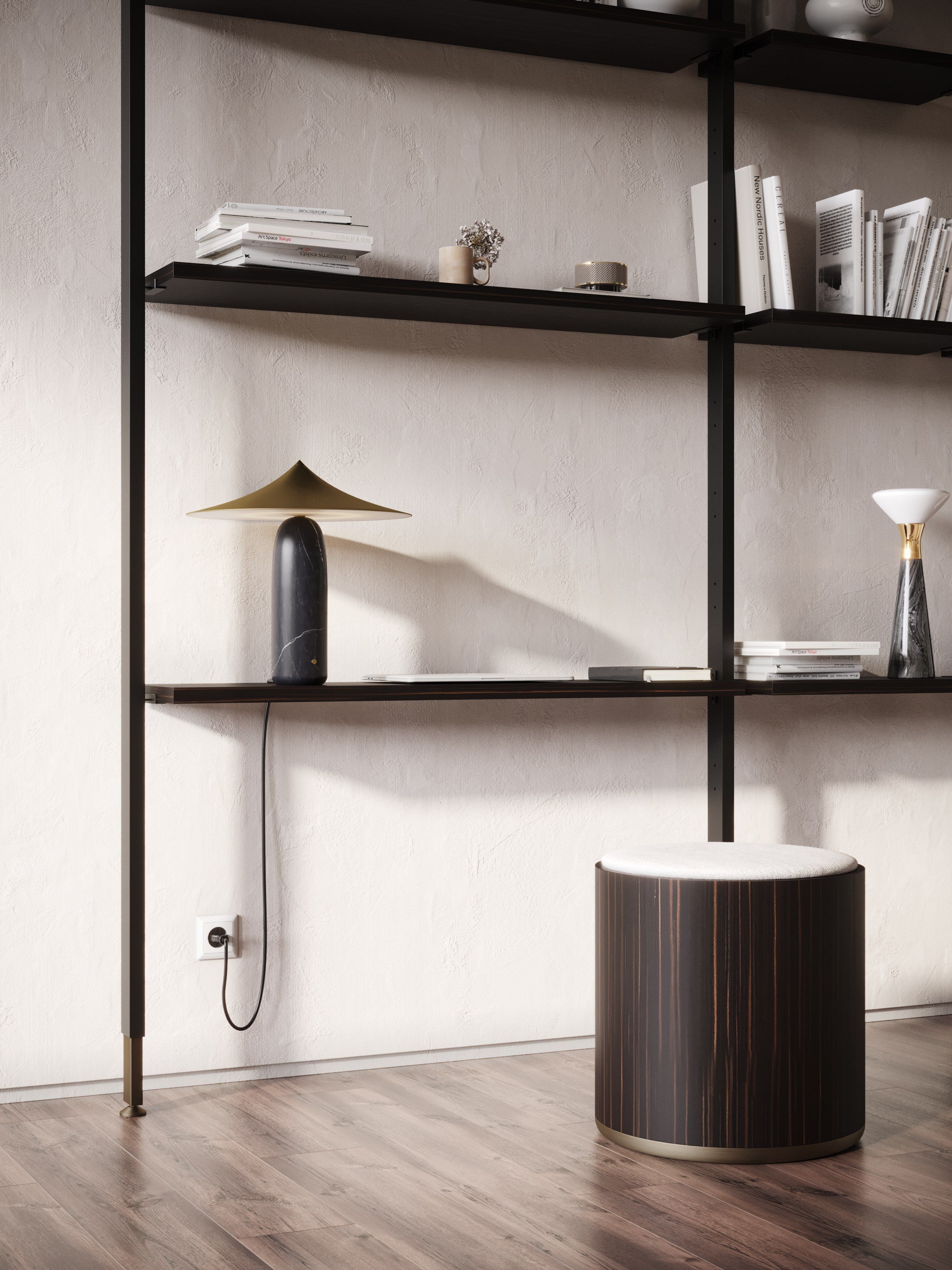 Алюминиевый книжный шкаф с креплением пол-потолок Stylish Club His &amp ARCH-00133148 - Вид №18