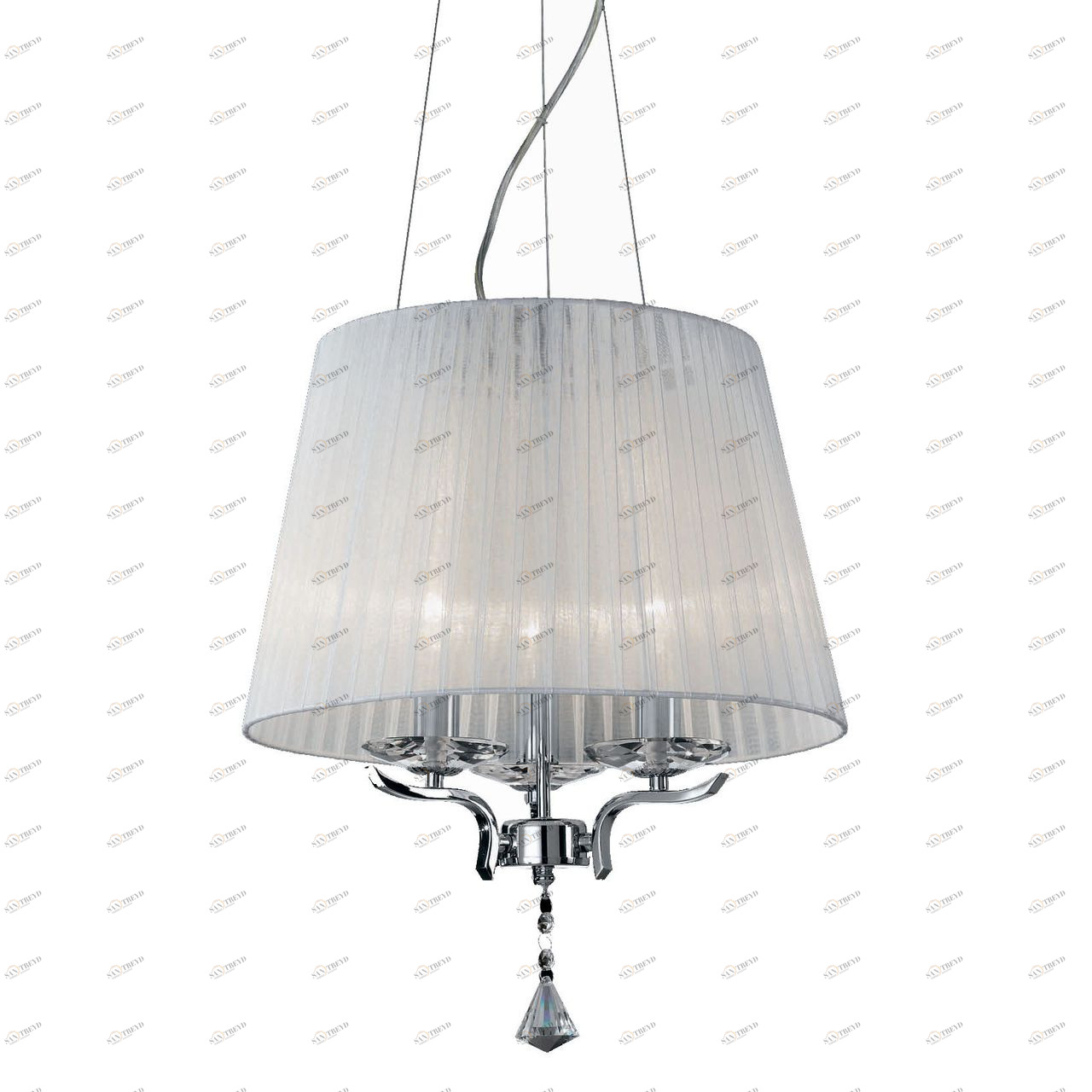 Люстра дизайнерская Cunning белая, хром Pegaso SP3 IDEAL LUX ДИЗАЙНЕРСКИЕ 057413 Белый 