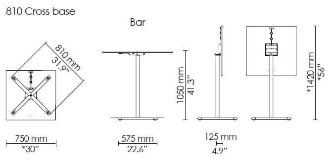 Высокий квадратный стол Howe Tempest ARCH-00115239 - Вид №2