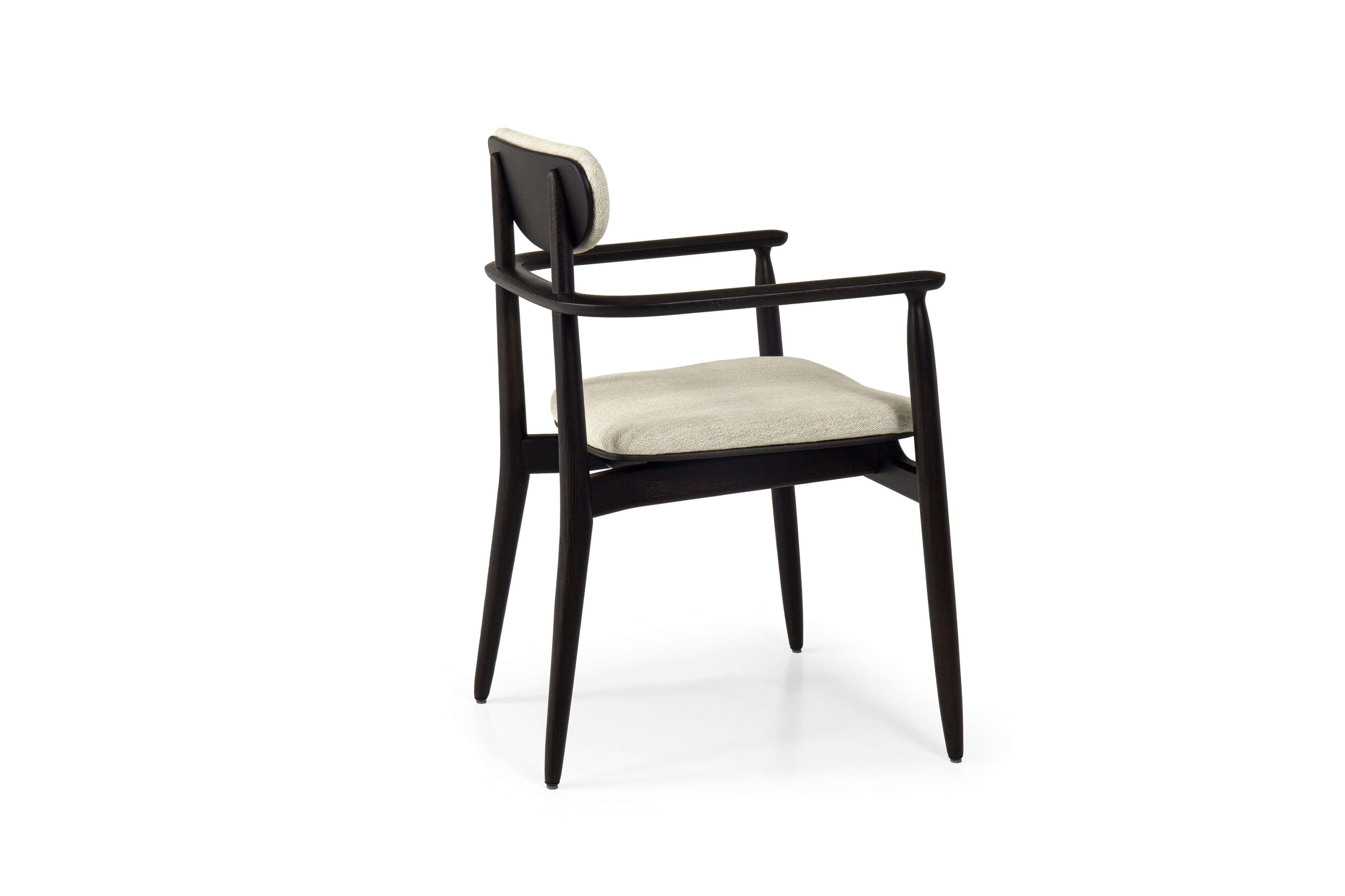 Дубовый стул с подлокотниками с мягким сиденьем Borzalino Королева ARCH-00001687 - Вид №2