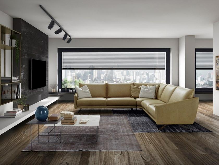 Rossini Sofas Угловой диван в коже Atene sun-id-1443322 - Вид №1