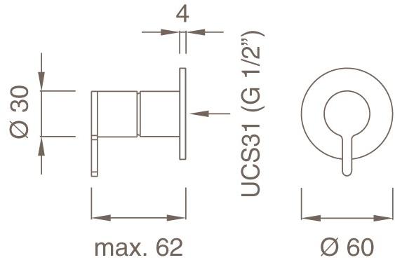 Ceadesign Настенный термостатический смеситель с системой блокировки воды Innovo Trm 14 - Вид №1