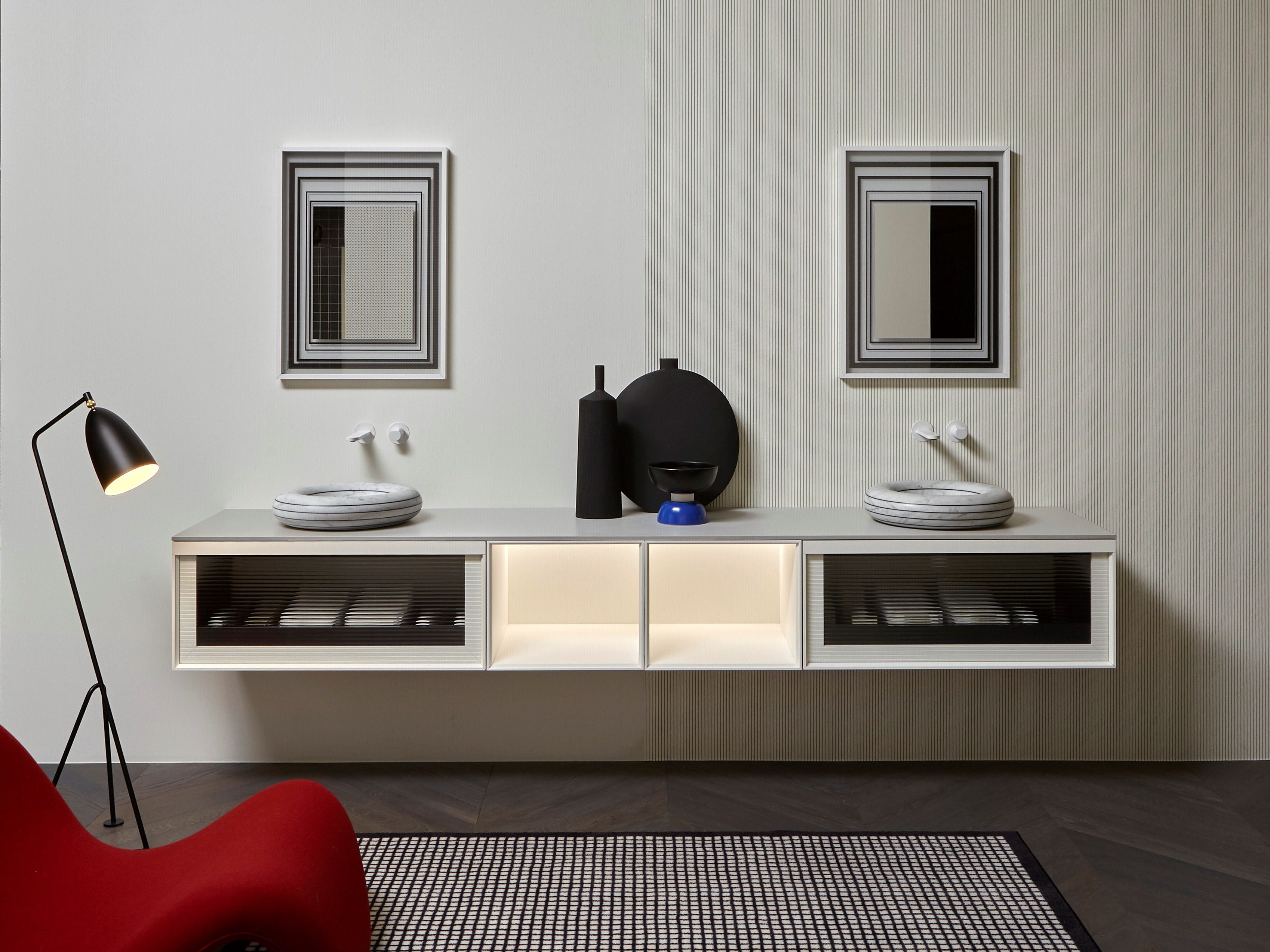 Двойной подвесной умывальник с ящиками Antoniolupi Bemade ARCH-00118616