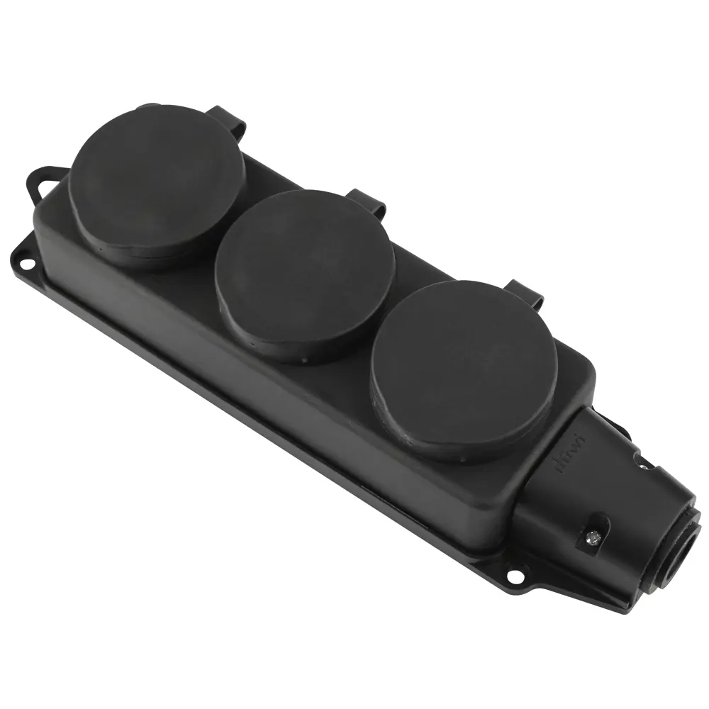 Каучуковая колодка Duwi на 3 розетки с защитой IP44 86245668 STLM-1104398