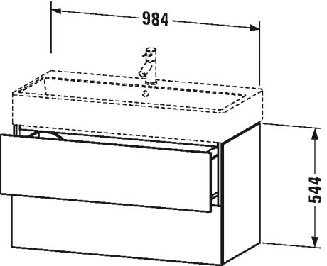 LC627800707 L-Cube Тумбочка подвесная Бетонно-серый матовый декор Duravit - Вид №1