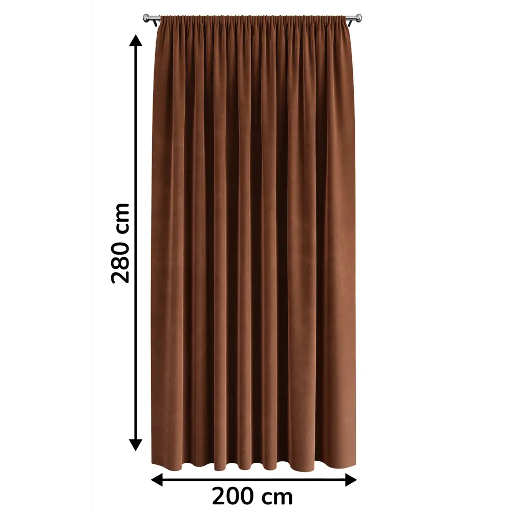 Штора MIAMOZA Silky терракотовая 200x280 см с бархатной текстурой 89427096 STLM-1582479 - Вид №2