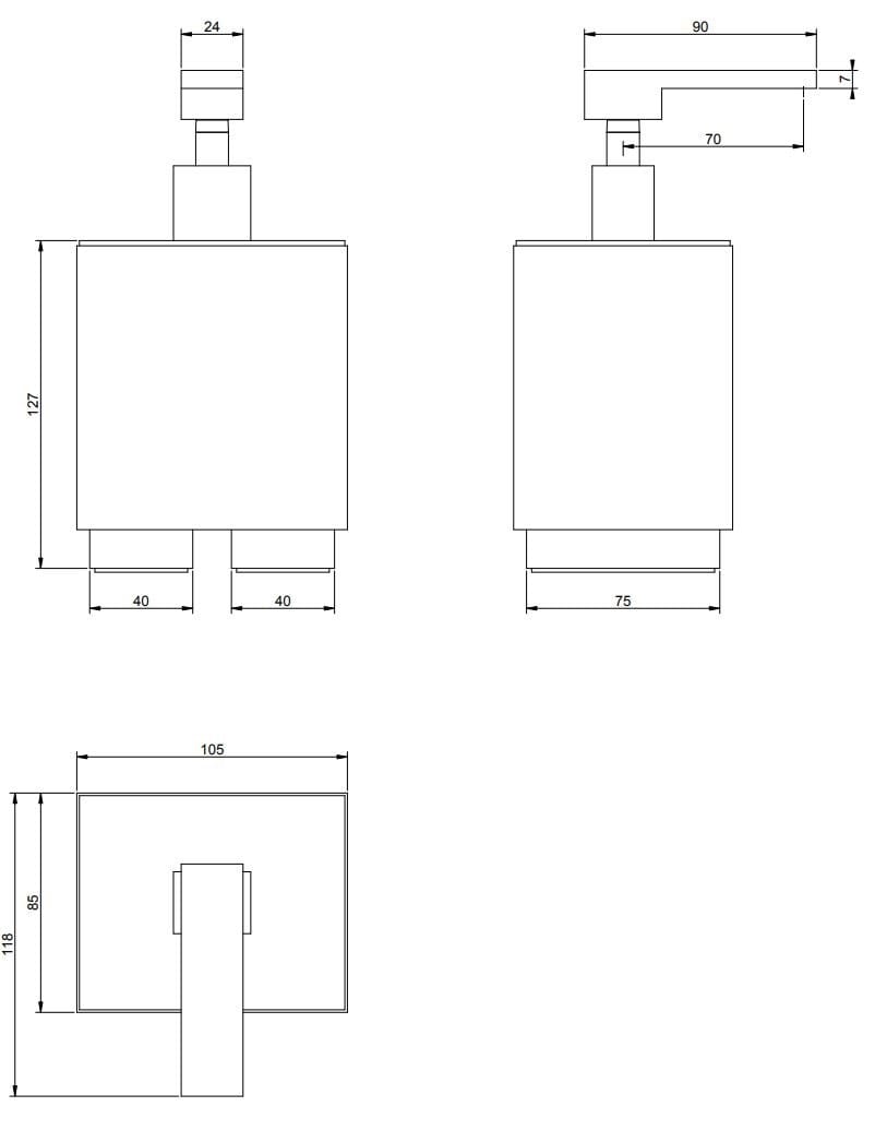 Диспенсер для мыла из смолы Gessi прямоугольник ARCH-00061559 - Вид №2