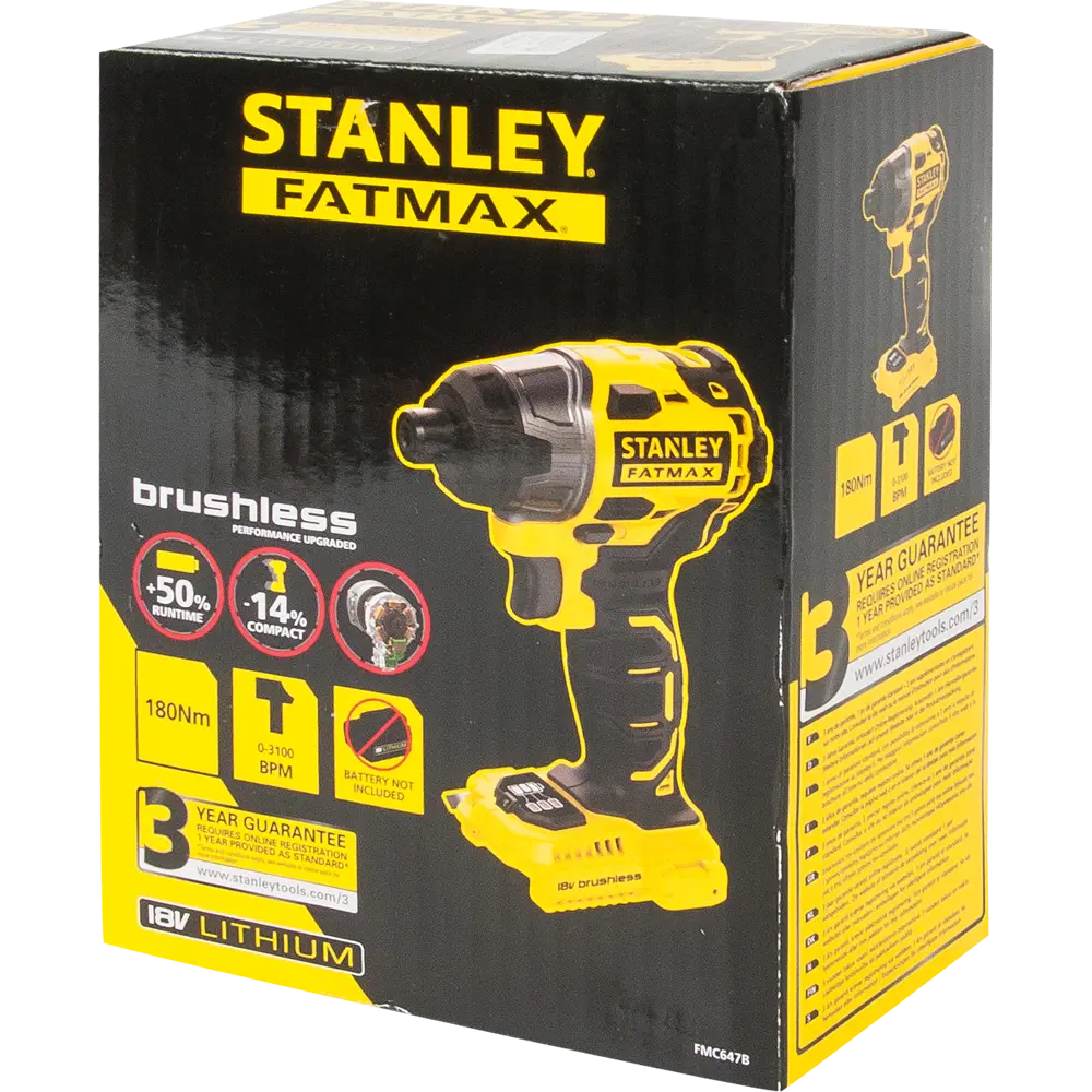 Дрель-шуруповерт бесщеточная аккумуляторная ударная Stanley Fatmax FMC647B-XJ, 18 В, без АКБ 82634529 STLM-2015290  - Вид №5