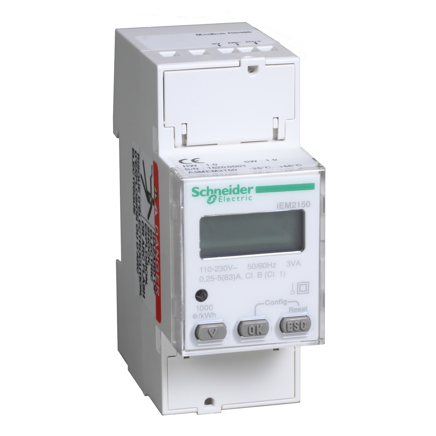 A9MEM2150 Счетчик iEM2150, 1-ф, 63A, 1 тариф, RS-485 Schneider Electric Acti 9 
