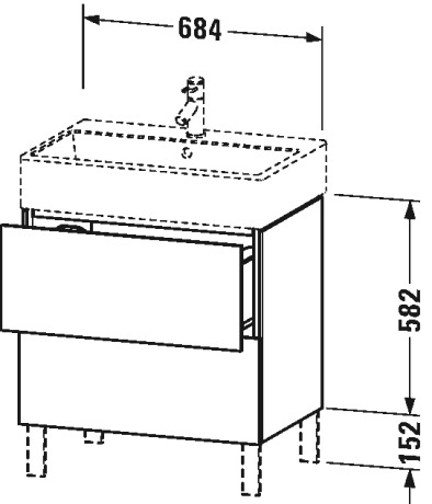 LC677600909 L-Cube Тумбочка напольная Светло-голубой матовый декор Duravit - Вид №1