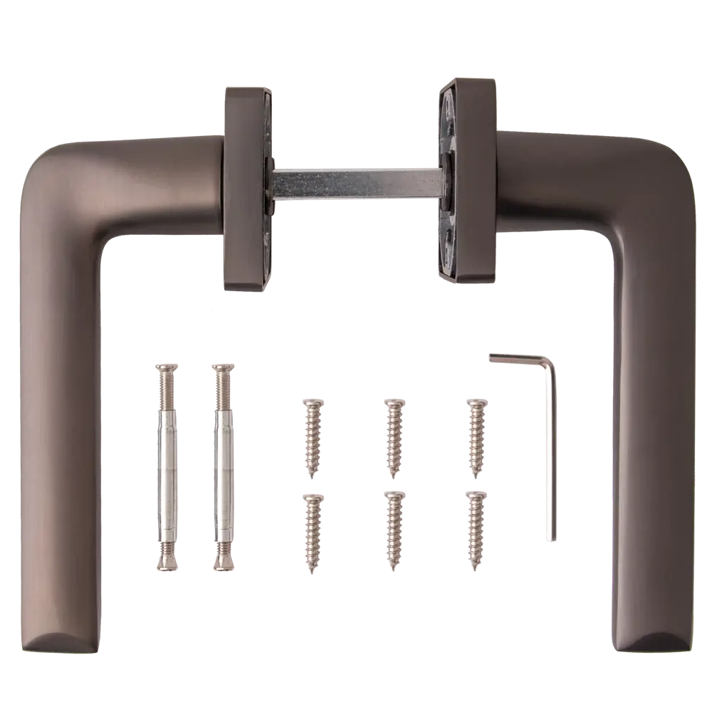 Дверные ручки Armex H-22112-A-GRF, без запирания, комплект, цвет графит STLM-2201813 - Вид №1