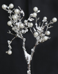 1909 619 a3 Искусственный спрей для растений с жемчугом и снегом, 30 см, матовый коричневый H-andreas