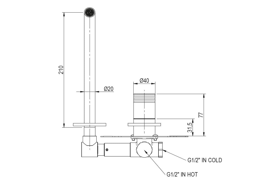 Смеситель для раковины из нержавеющей стали Tubico Loira ARCH-00099837 - Вид №2